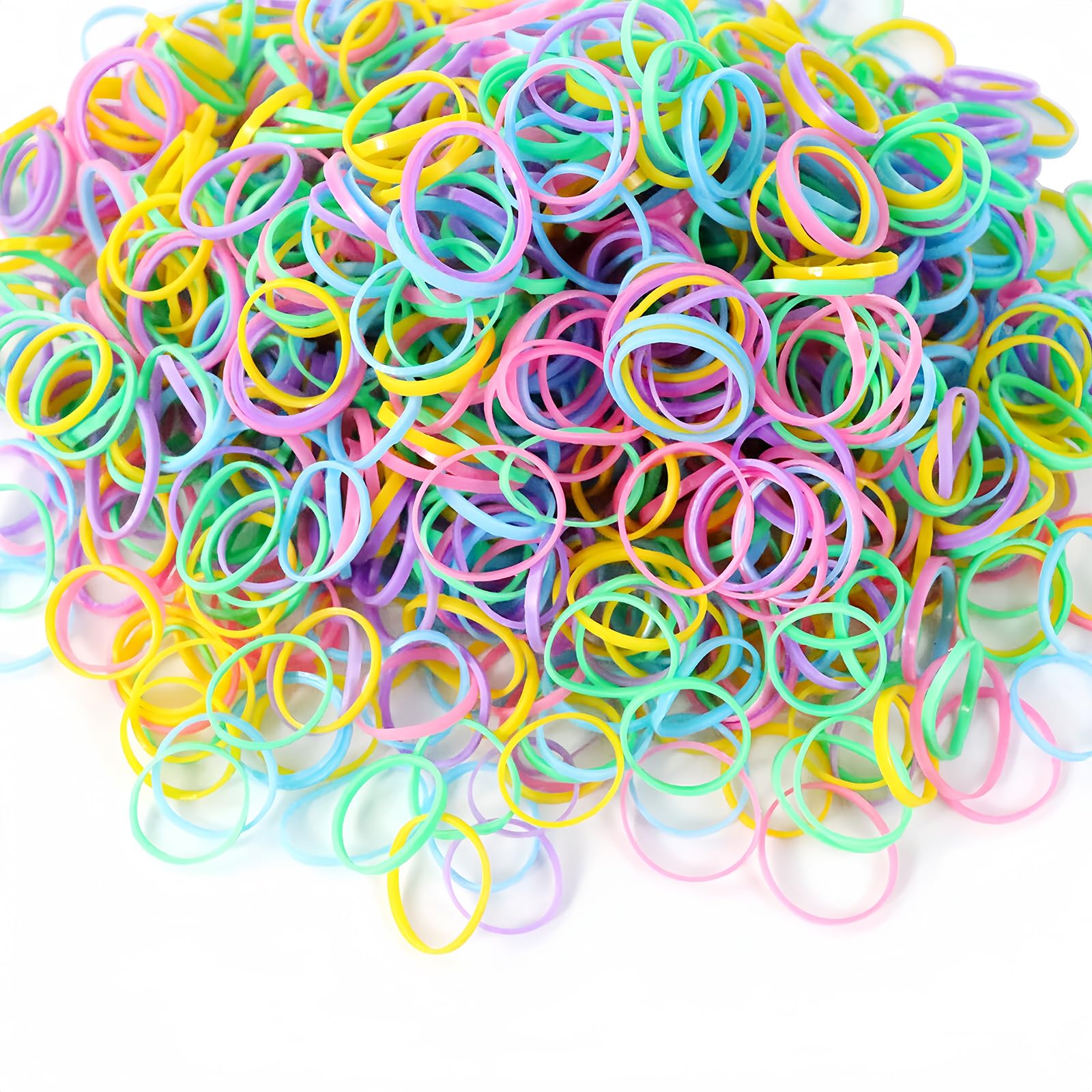 1000 PCS Mini Rubber Bands, Elastic Small Dreadlocks and More Wedding Hairstyle, for Kids Hair Bands, Multi-colored