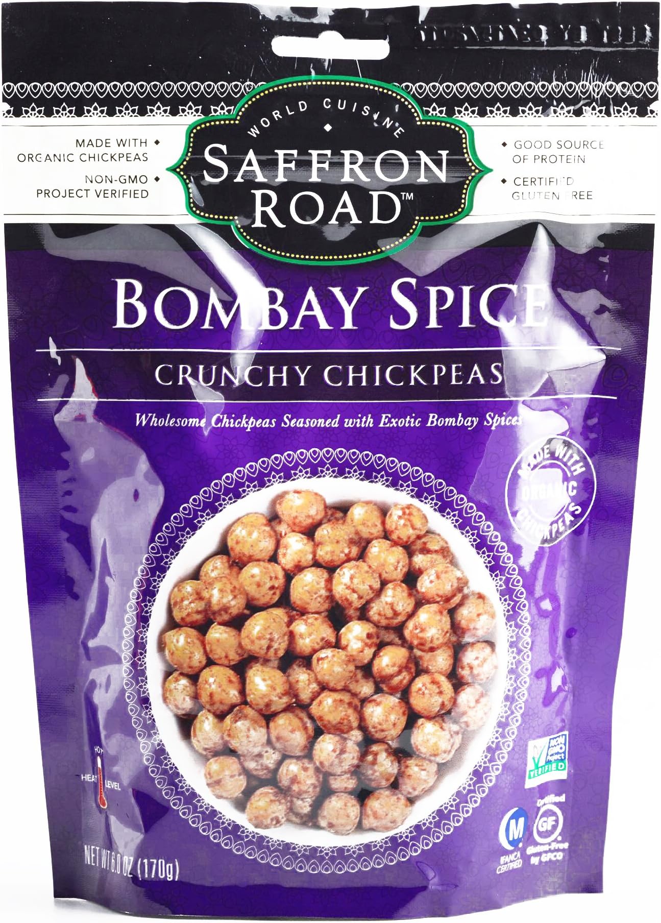 Saffron Road Bombay Spice Chickpeas 6 oz each (5 Items Per Order, not per case)