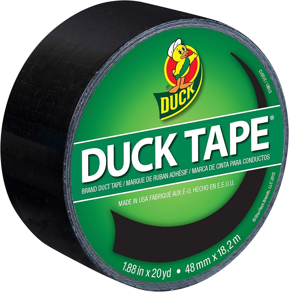 Duck Tape Solid Colours Black 48mm x 18.2m self adhesive