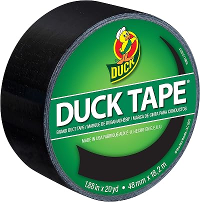 Duck Tape Solid Colours Black 48mm x 18.2m self adhesive