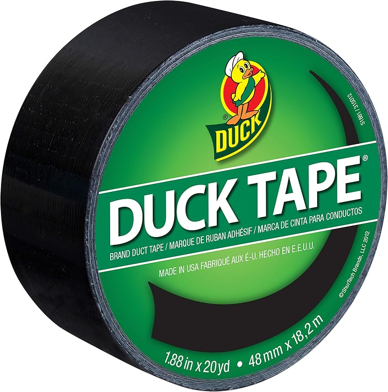 Duck Tape Solid Colours Black 48mm x 18.2m self adhesive