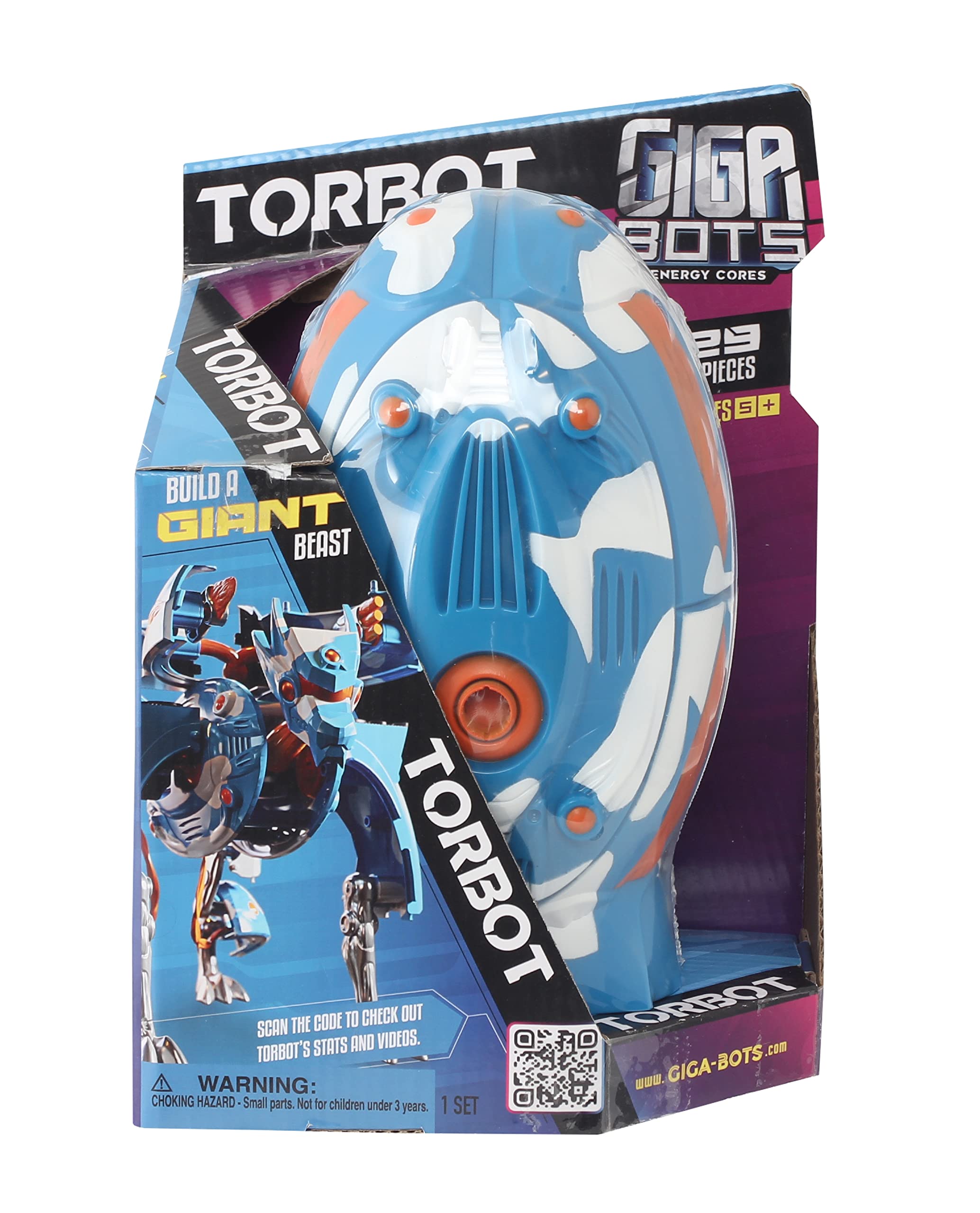 Giga Bots - TORBOT | Energy Core Transforms Into Massive Action Figure - Beast | Includes 29 Buildable Pieces | Fun Toy for Kids