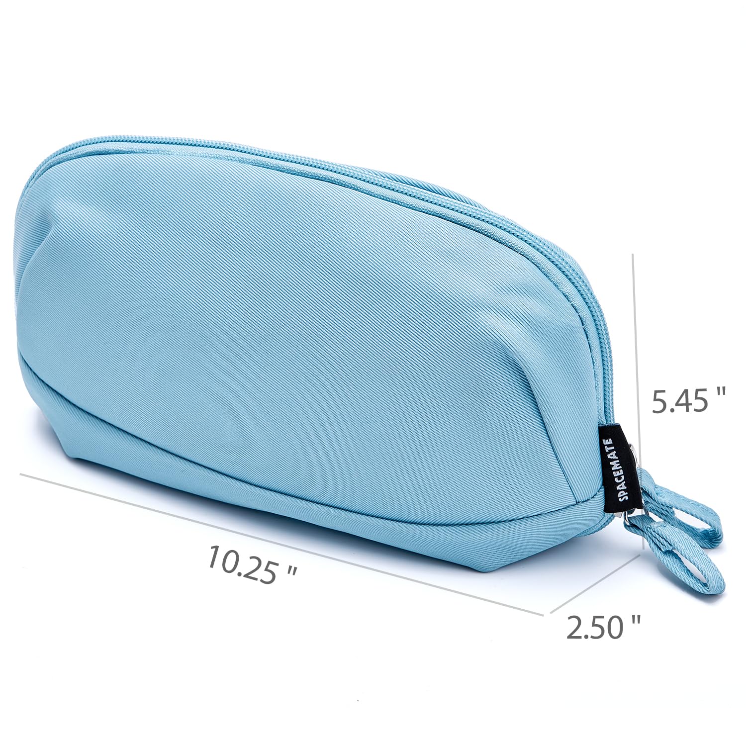 SPACEMATE Pencil Case Pouch Bag School Supplies for Girls and Boys, Large Big Capacity Aesthetic Pen Case, Multi Compartment Zipper Stationery Bag for Women Men Adults, Light Blue, 1800ml