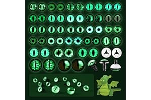 MUCUNNIA 50pcs Glow in The Dark Safety Eyes for Amigurumi with Washers 16-24mm Dragon Safety Eyes Safety Eyes for Stuffed Animals Glow in The Dark Googly Eyes Christmas Decorations Gift
