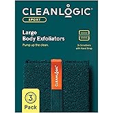 Cleanlogic Sport Exfoliating Body Scrubber, Large Exfoliator Tool for Athletes, Daily Skincare Routine for Smooth Clean Skin, Assorted Colors, 3 Count Value Pack