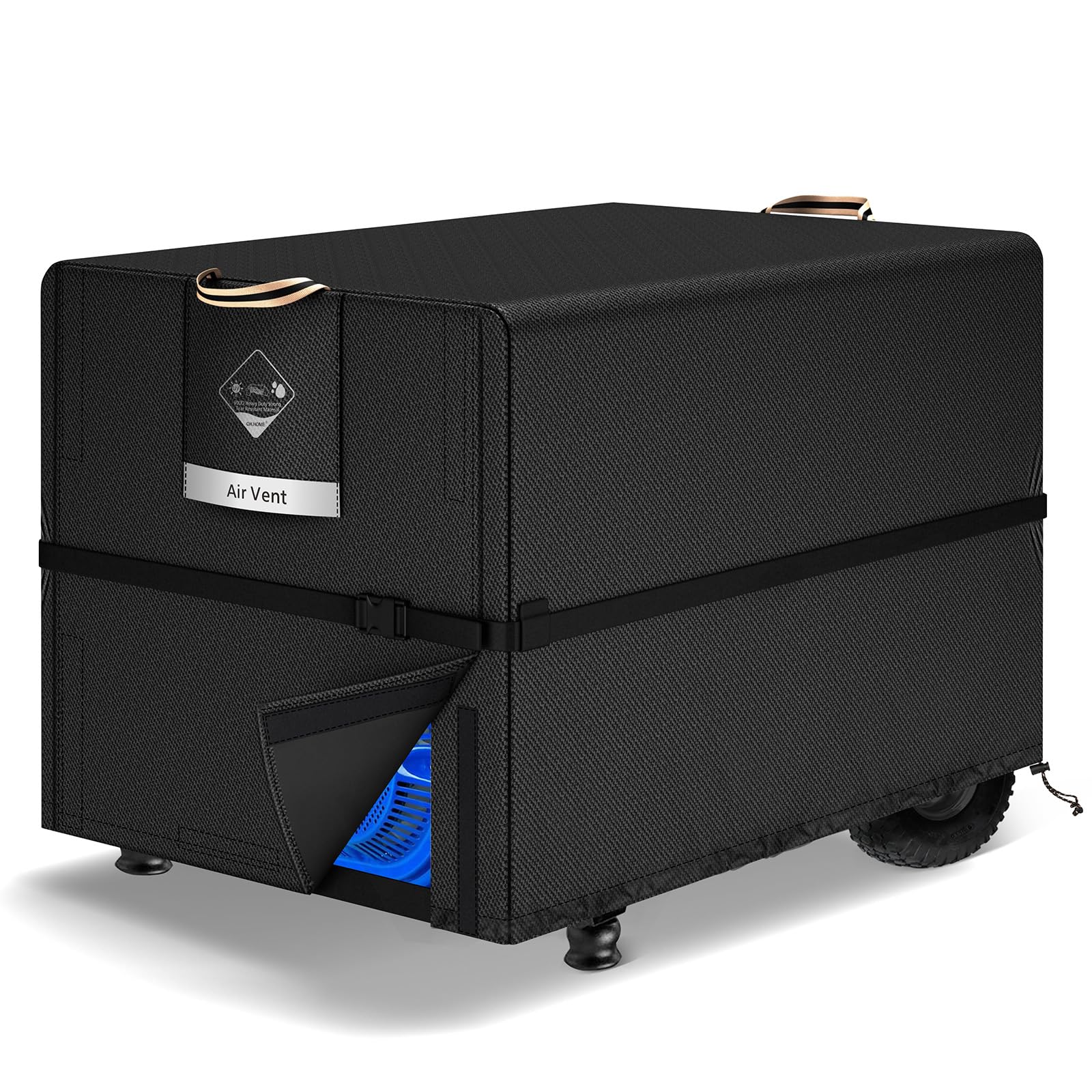 Photo 1 of QH.HOME Waterproof Generator Cover 26x20x20 inch ,900D Heavy Duty Oxford with Secure Windproof Buckle- for Most Generators 3000-5000 Watt, Black