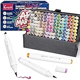 SANJOKI Profill 120 Color Marker Set Brush&Fine Tip Bold Bigger Ink Max Capacity Built for Creators Artist Adults Coloring Illustration