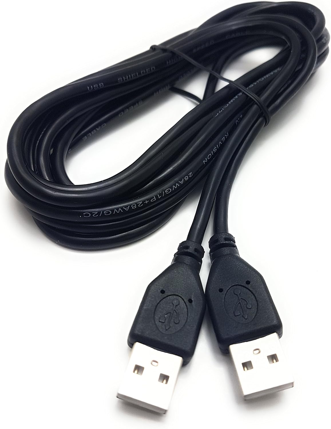 MainCore 3m long Black USB 2.0 (Male to Male) A to A High-Speed Cable (Available in 0.25m, 0.50m, 1m, 1.5m, 1.8m, 2m, 3m, 5m) (3m)