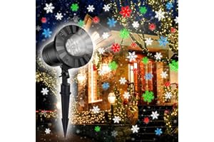 Christmas LED Projection Lights Moving Snowflakes Projector, Dynamic Snowfall Pattern Outdoor/Indoor Lamp Waterproof Spotligh