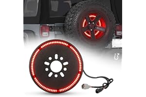 SUPAREE (Plug and Play Spare Tire Brake Light Wheel Light 3rd Third Brake Light fit for Wrangler 2007-2017 JK JKU YJ TJ,Red Light