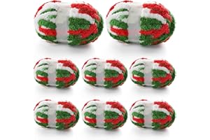 MOOASKE 8 Pcs Chunky Yarn for Hand Knitting - Chunky Chenille Yarn for Crocheting - Fluffy Yarn for Crochet - Jumbo Yarn for Hand Knitting 227 yds 61.6 oz of Super Bulky Yarn (Red-Green-White)