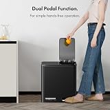 VonHaus 30L Double Recycling Kitchen Bin Black with Removable Inner Bins view 3