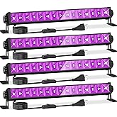 4 Pack LED 42W Black Lights, Blacklight Bars with Plug+Switch+6ft Cord, Light Up 24x24ftx4, Blacklight for Glow Party, Fluorescent Poster, Body Paint, Halloween Decorations, Bedroom, Stage