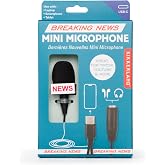 Kikkerland Breaking News Mini Microphone &ndash; Handheld Mini Mic for Content Creation &amp; Podcast Recording &ndash; Features USB-C Plug &amp; Standard Audio Jack