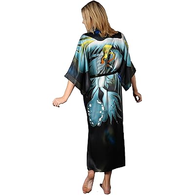 knee length dresses for ladies Silk Robe Dressing Gown Silk - Serena in Black
