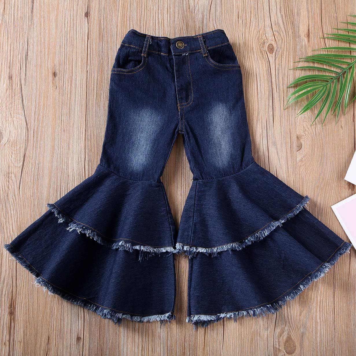Little Girl's Vintage Jeans Skinny Denim Bell-Bottoms Pants: Clothing