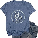 Girls Trip Shirts for Women 2026 Girl Vacation Weekend Matching Tshirts Summer Vacay Mode Graphic Tees