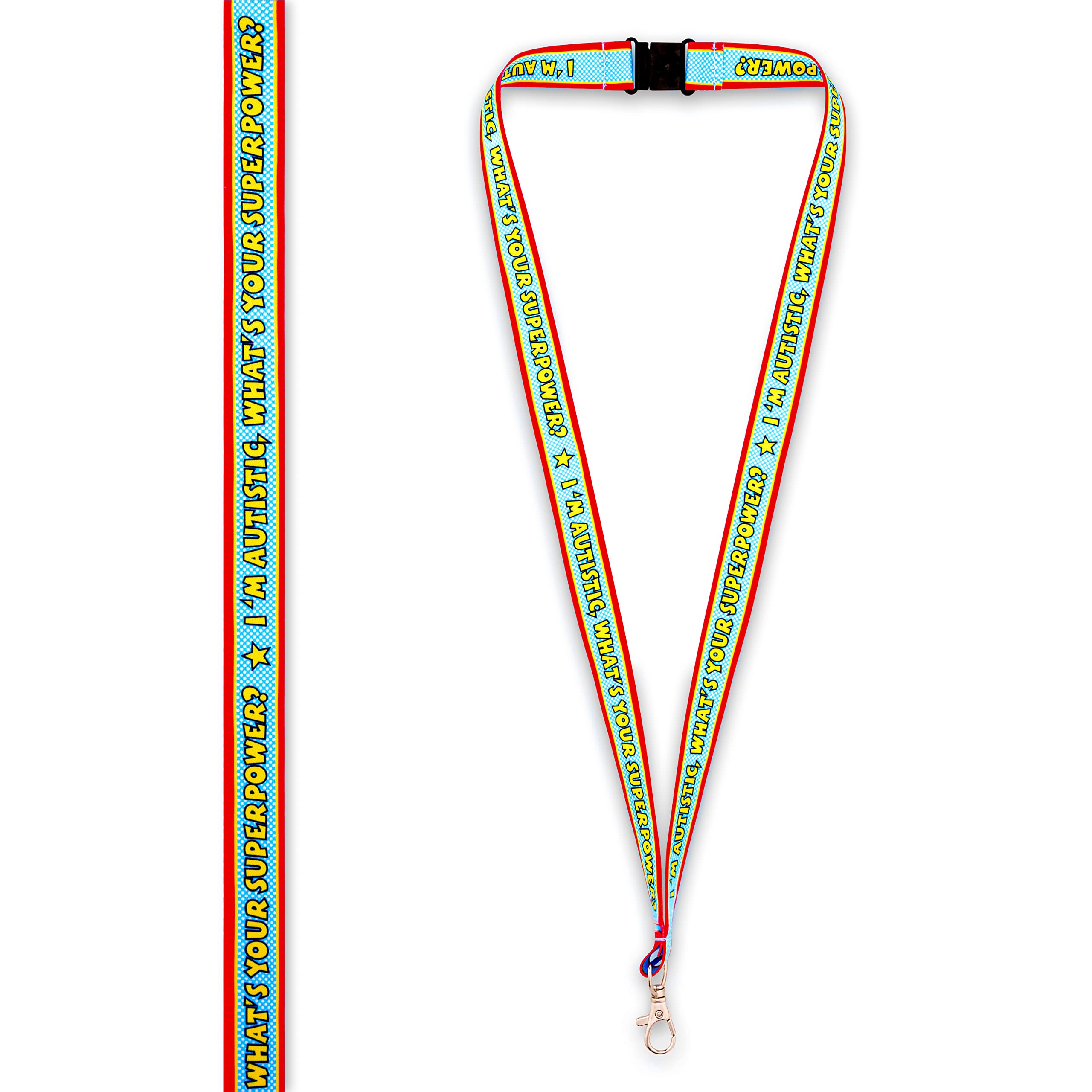 Medical ID Me I'm Autistic What's Your Superpower Autism Awareness Lanyard Unisex Adults Kids (Child)