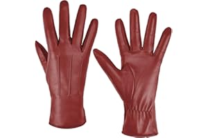 Harssidanzar Womens Winter Warm Cashmere Lining Touchscreen Texting Driving Lambskin Leather Gloves GL017CA