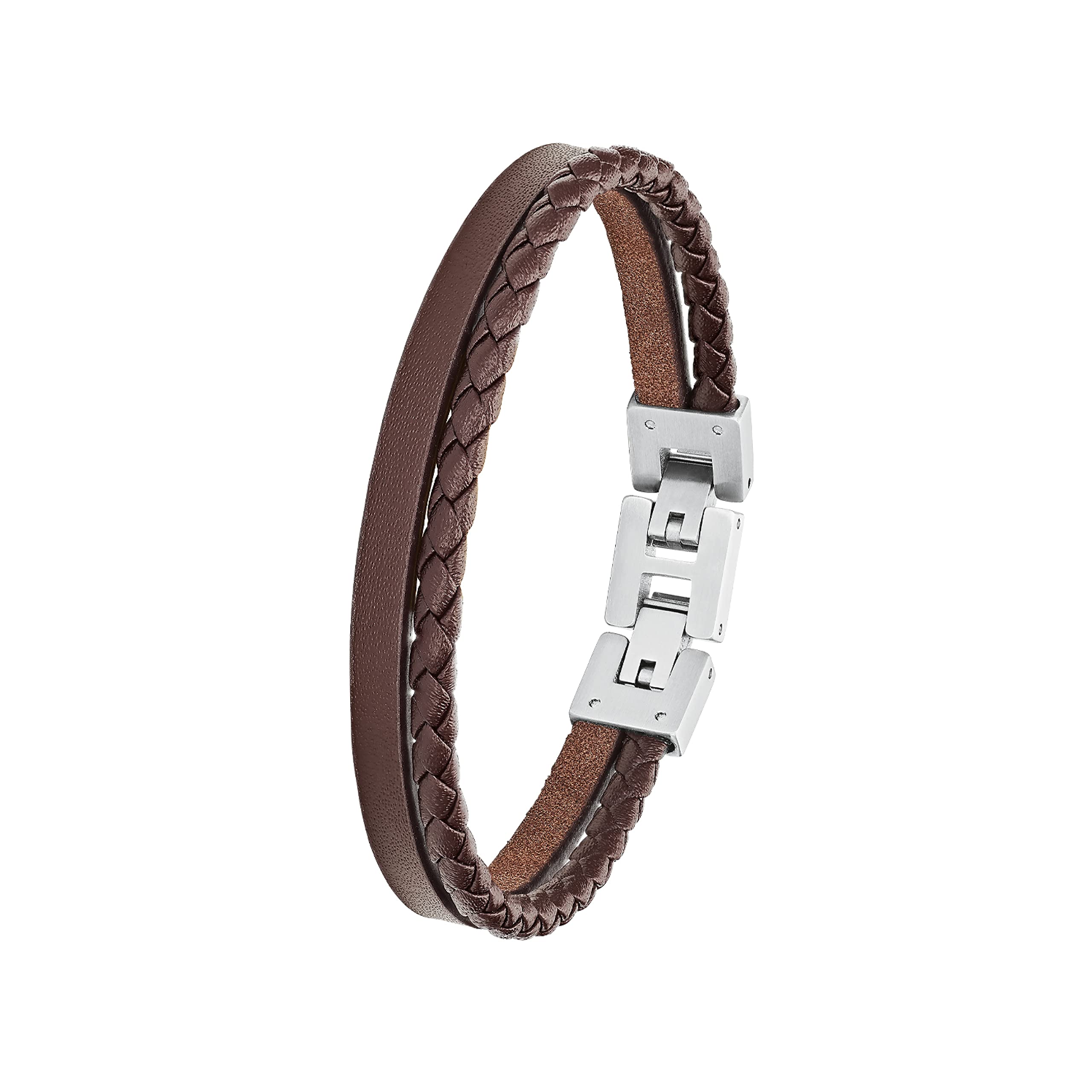 s.Oliver Bracelet Men Arm jewelry, 20+1,5 cm, Brown, Comes in jewelry gift box, 2026150