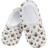 Snoozies Skinnies Butterflies Bees slipper socks for Women Sherpa Lining Soft Non Slip and Foldable