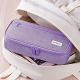 WEMATE Large Pencil Case Aesthetic Canvas Large Capacity Purple 9x4.3x2.4in view 7