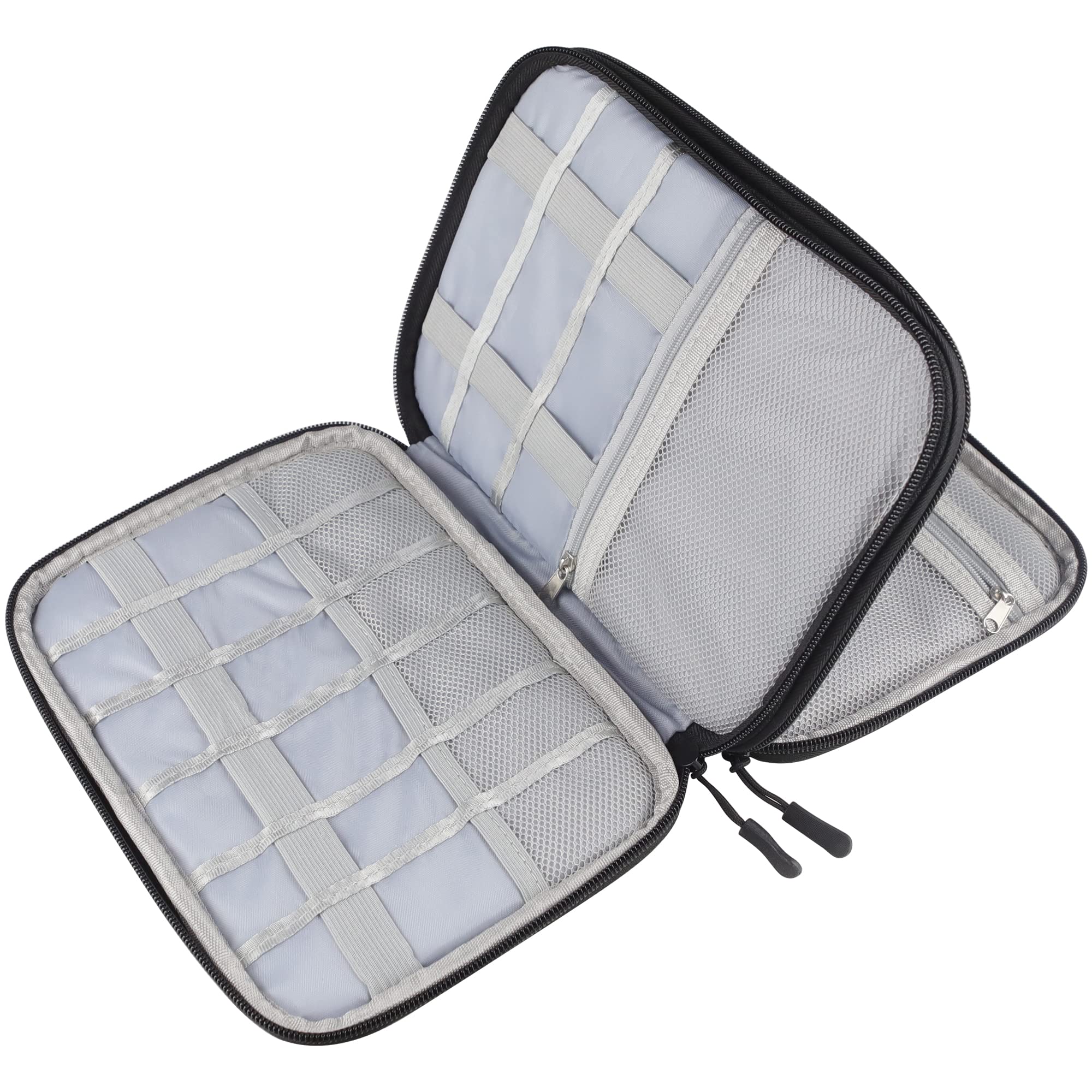 Teskyer Electronics Accessories Organiser Bag, Waterproof Cable Organiser Bag, Travel Gadget Bag, Holiday Essentials for Men, 9.6 x 6.9 Inch, Black