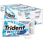 Trident White Peppermint Sugar-Free Chewing Gum, 9 Packs of 16 Pieces | 144 Total Pieces, Perfect for Long Lasting Fresh Breath at School, Work &amp; Travel