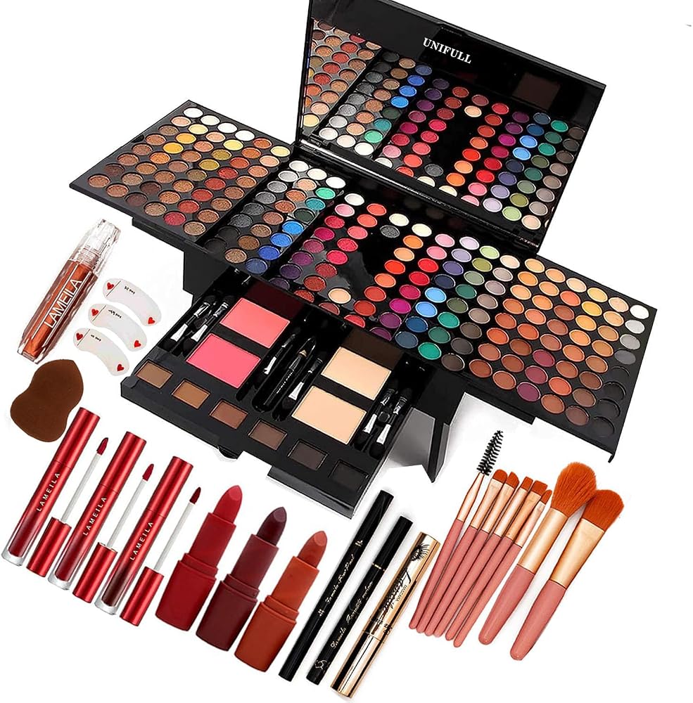 UNIFULL 190 Colors Makeup Pallet,Professional Makeup Kit for Women Full Kit,All in One Makeup Sets for Women&Beginner,include
