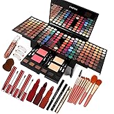 UNIFULL 190 Colors Makeup Pallet,Professional Makeup Kit for Women Full Kit,All in One Makeup Sets for Women&amp;Beginner,include Eyeshadow,Lipstick,Compact Powder,Eyeliner,Concealer(004-Black)