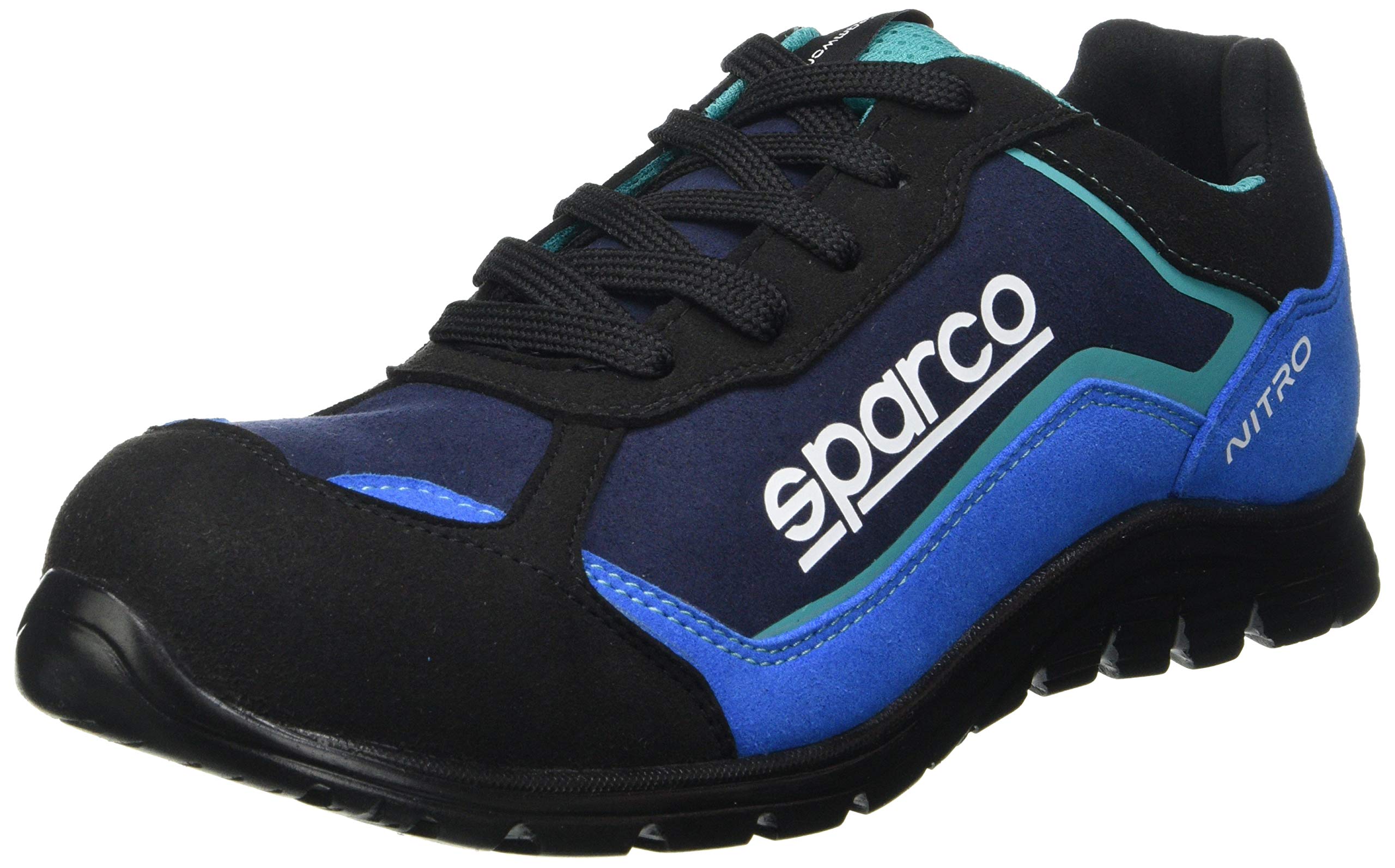 Sparco Unisex Adults Teamwork Scarpa Antinfortunistica Da Lavoro-Bassa PER Uomo E Donna-Nitro-S3 SRC Fire and Safety Boot, Nero/BLU, 5 UK