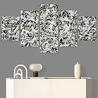 SIGNWIN 5 Panel Canvas Wall Art Birds Butterfly Closeup Colorful Contemporary Home Office Modern Art Multicolor Photography for Home Decorations Ready to Hang - 60