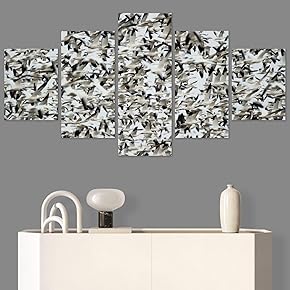 SIGNWIN 5 Panel Canvas Wall Art Birds Butterfly...