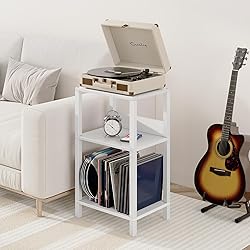 TUTOTAK Record Player Stand with Storage Up to 100