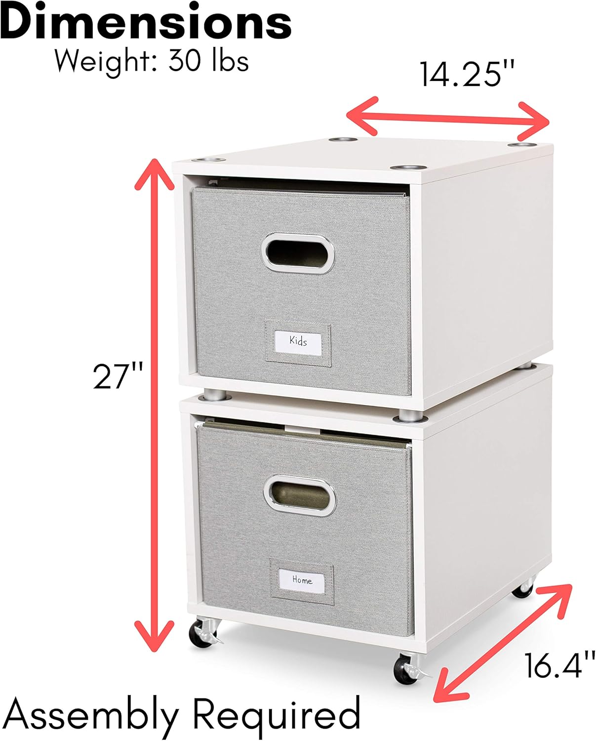 Amazon Com Birdrock Home Rolling File Cabinet With 2 Lateral Drawers Decorative Storage Shelf Blankets Books Files Magazines Toys Removable Bin With Handles Under Desk Office Living Room Home