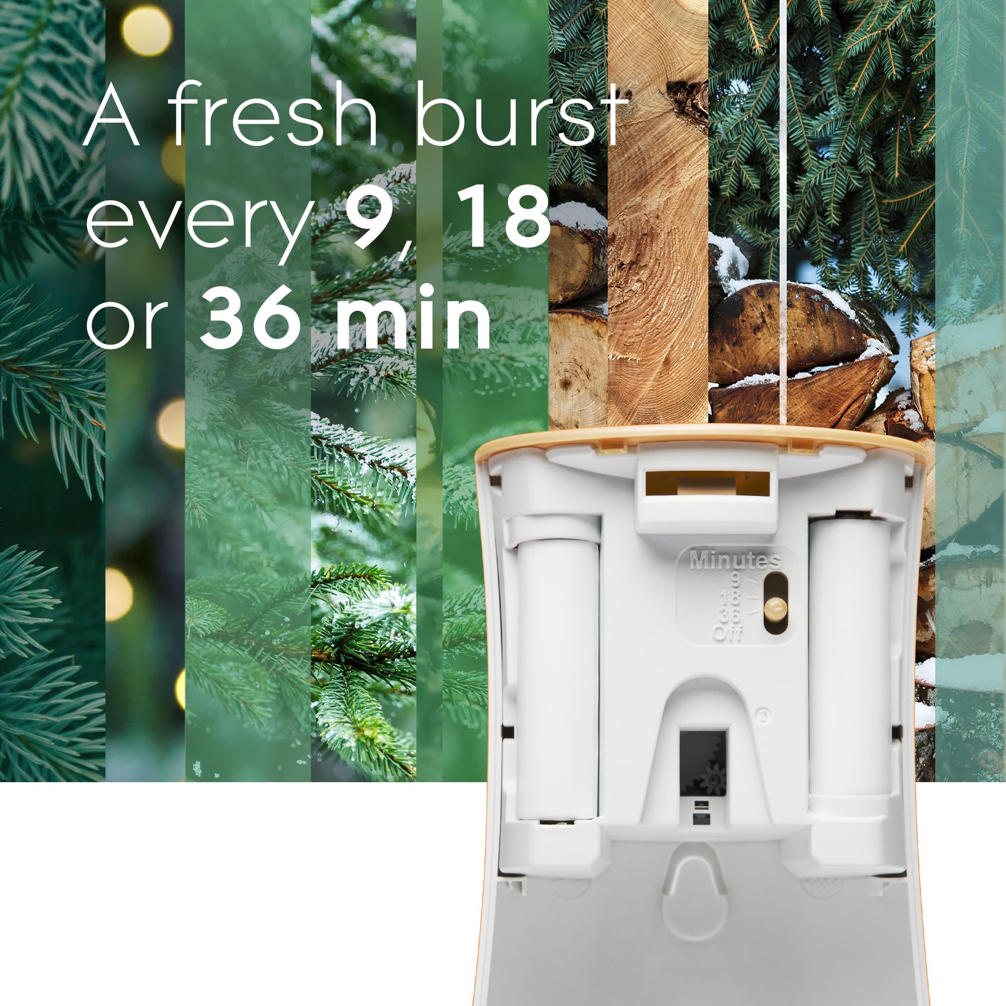 Glade Automatic Spray Refill and Holder Kit, Air Freshener for Home and Bathroom, Twinkling Pine & Cedar, 6.2 Oz