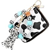Abaodam 2Pcs Wrist Keychain Wallet Cow Key Wallet Holder Card Case with Keychain