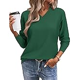 Women's Spring Sweaters 2026 Casual Long Sleeve Pullover V Neck Lightweight Sweatshirts Cute Blouse Tops