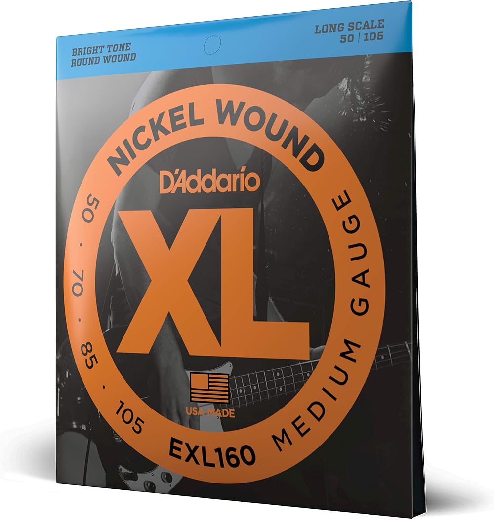 D'Addario EXL160 Electric Bass Strings Nickel Wound Medium 50-105 XL