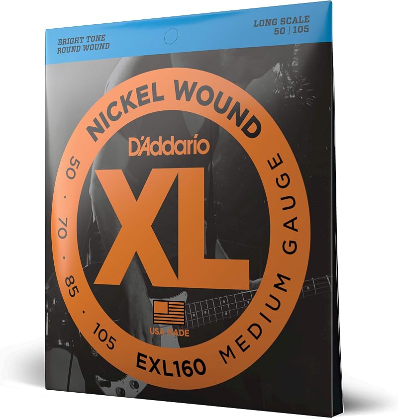 D'Addario EXL160 Electric Bass Strings Nickel Wound Medium 50-105 XL