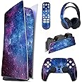 PlayVital Magic Sky Full Set Skin Decal for ps5 Console Digital Edition, Sticker Vinyl Decal Cover for ps5 Controller & Charging Station & Headset & Media Remote