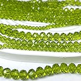 Chuxin 520pcs Glass Beads, Green Faceted Crystal Beads for Jewelry Making, 4mm 6mm 8mm Assorted Loose Bulk Bead for Bracelets Necklaces Suncatchers DIY Crafts