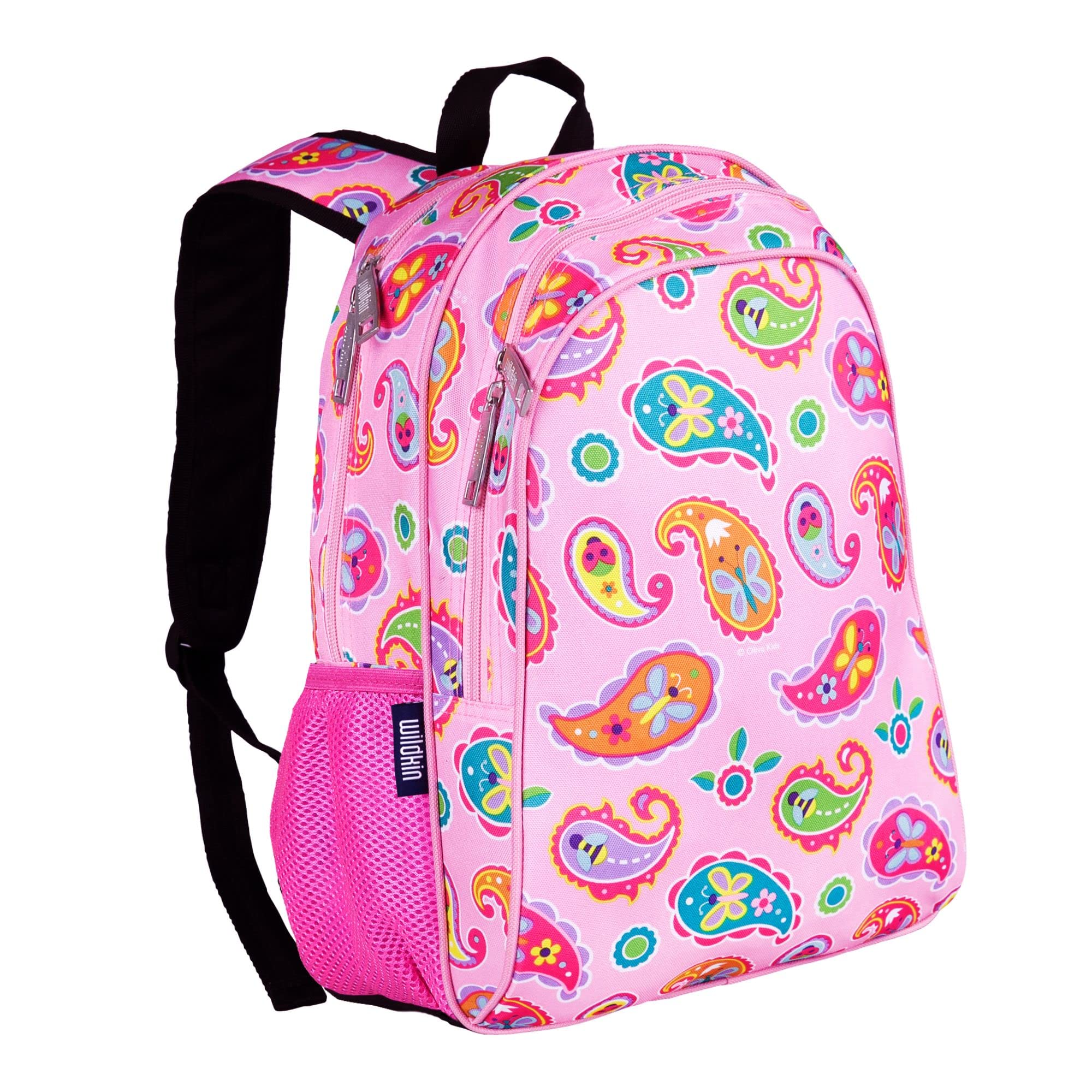 Wildkin W14210 15-inch Girls Sports Kids Backpack-Pink Paisley, Olive, Multi-Colour, 15 inches