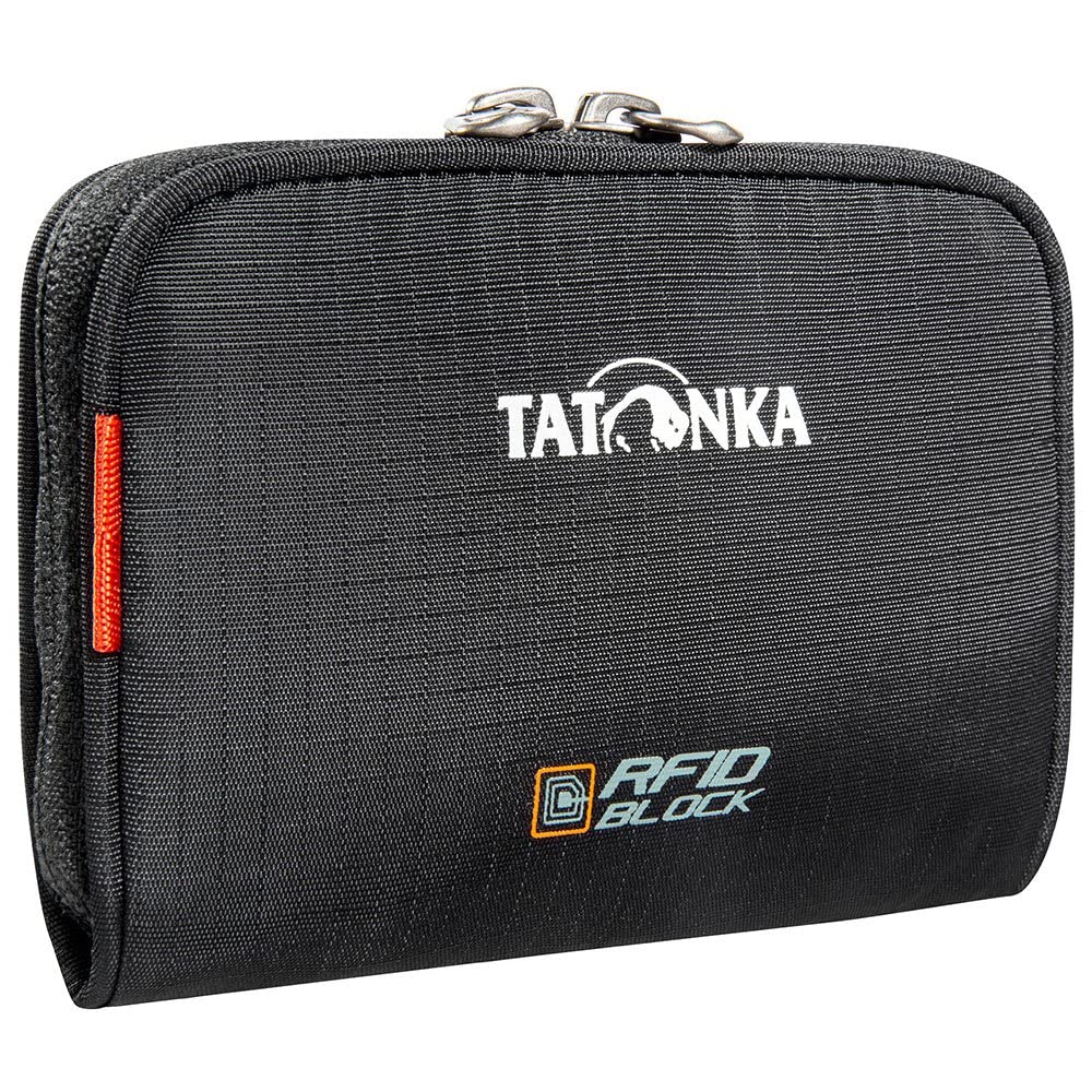 Tatonka Big Plain Wallet RFID Block - Wallet with RFID Blocker - TÜV Tested - Coin Compartment, Compartments for Credit Cards, Black-rip