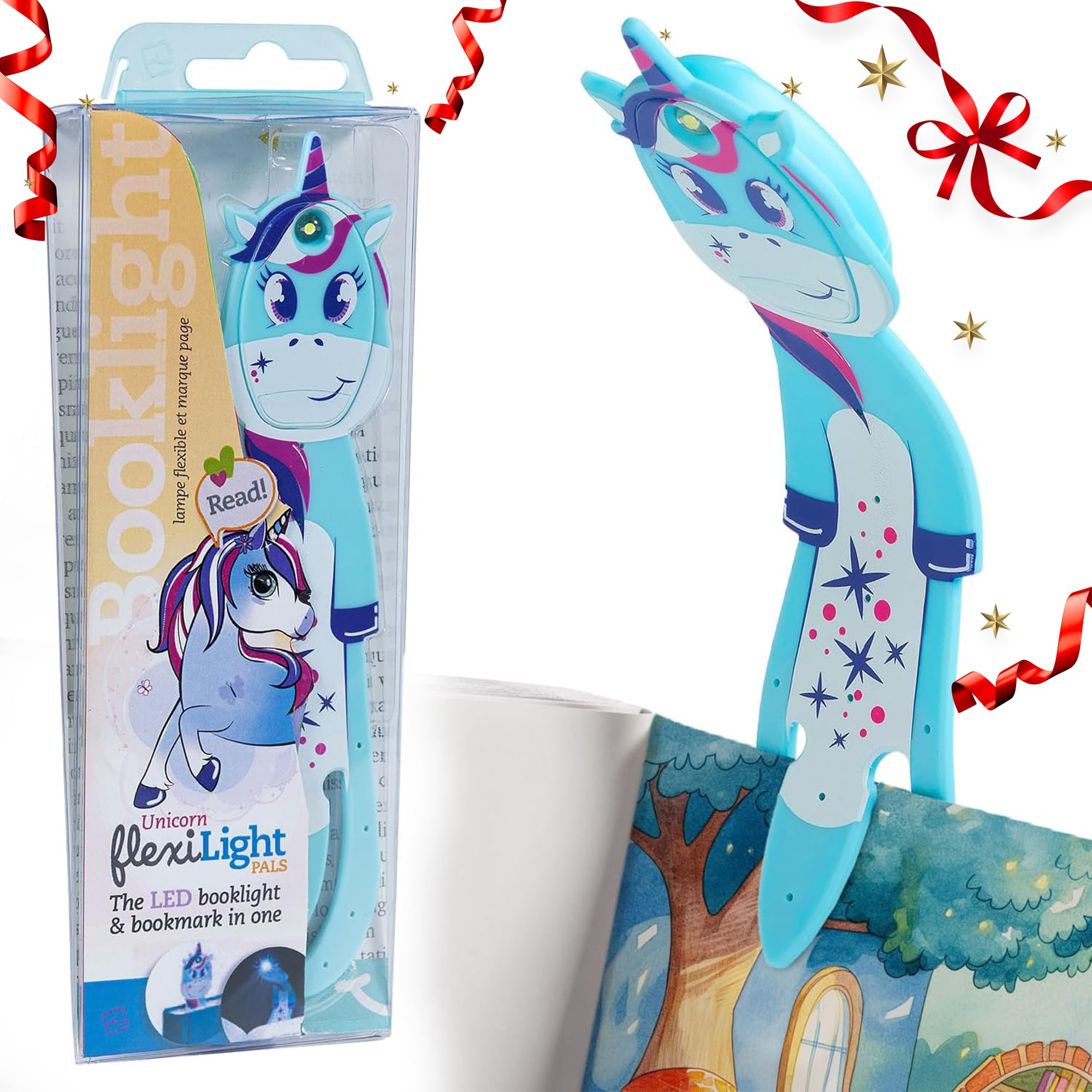 Flexilight Pal Reading Light | 2 in 1 Bookmark Book Light | LED Clip On Reading Lamp | Children and Adult Book Torch | Book Accessories | Gift for Readers, Book Lovers