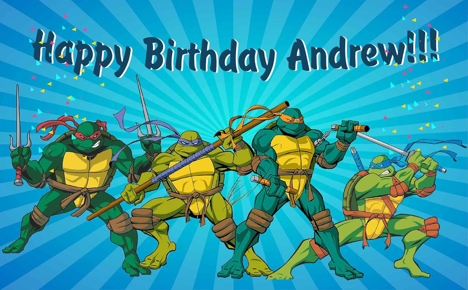Teenage Mutant Ninja Turtles Birthday Banner Personalized Party Backdrop Decoration ikban89