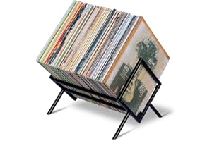 RM FOLD ART Vinyl Record Holder Sturdy LP Storage Display Stand, Magazine Organize Rack Matte Metal Shelf Frames for Vinyl Records Albums
