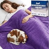 hazli 10 LBs 48" x 72" Super Soft Weighted Blanket for Kids with Removable Cover - Children Heavy Blanket for Girls and Boys - Kids Weighted Blanket