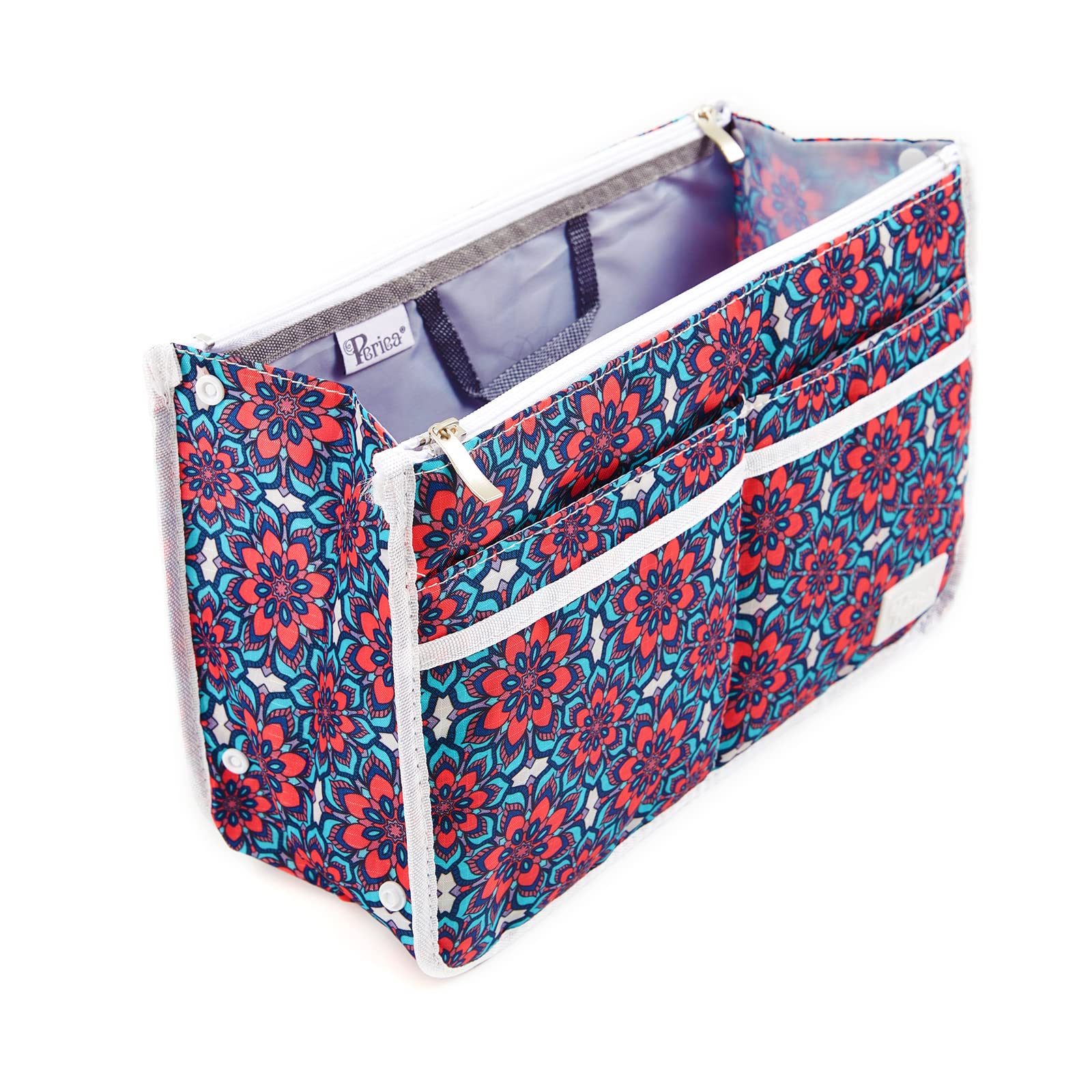 Periea 'Signature' Luxury Handbag Organiser Insert - 3 Sizes - (Floral Retro, Large)