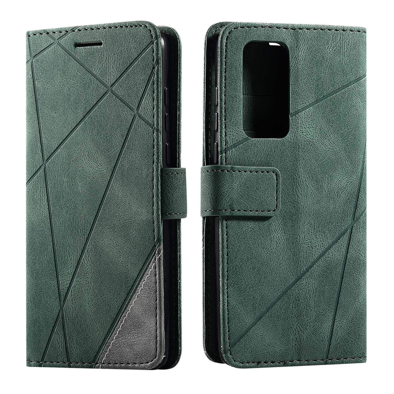 SONWO Case for Huawei P40 Case, Premium Leather Flip Wallet Case Magnetic Closure Card Slots Kickstand Phone Case for Huawei P40, Green